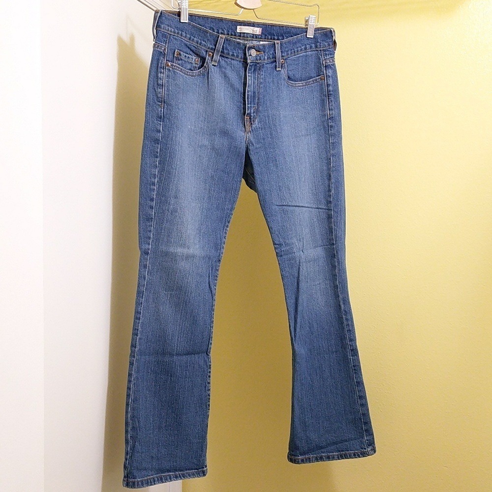 Levis 515 Bootcut Jeans Womens 12S Medium Wash Blue Mid Rise Stretch Denim